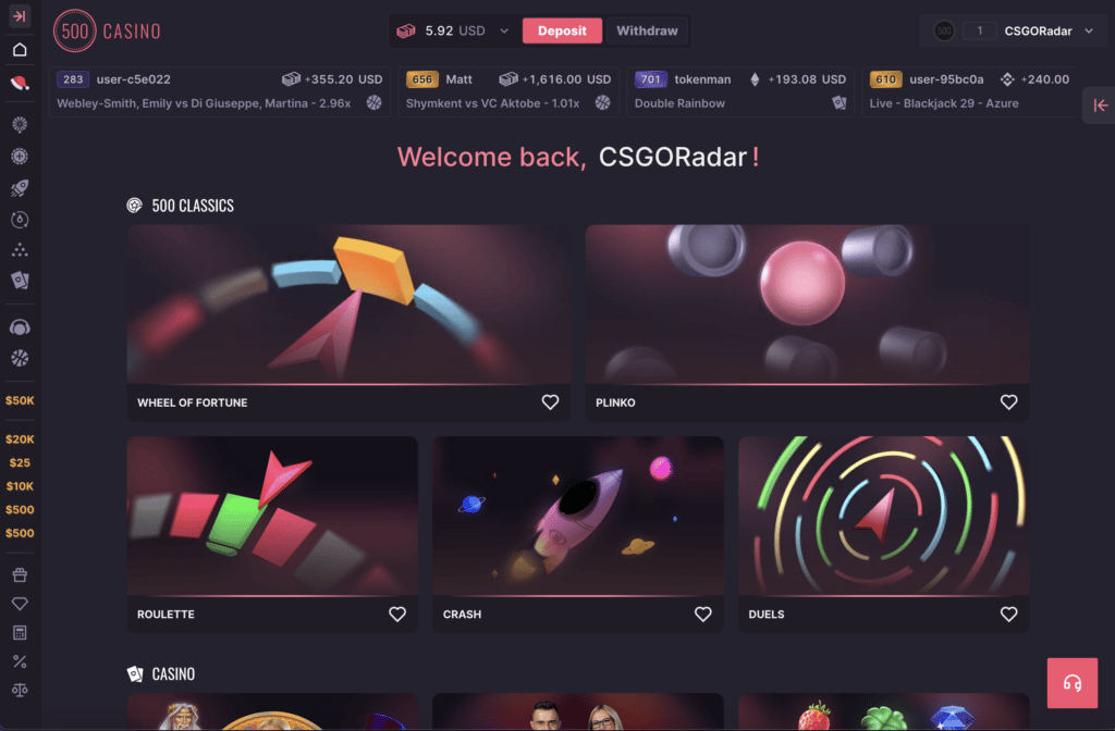 CSGO500 CSGO Casino Games