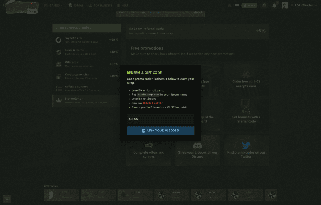 Bandit.camp promo codes