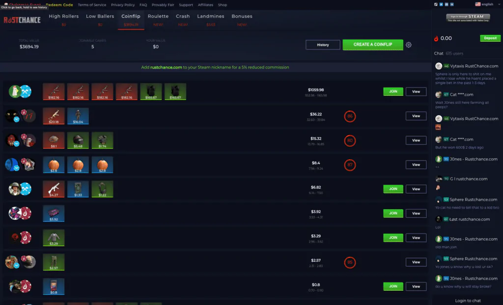Rust Skin Coinflip