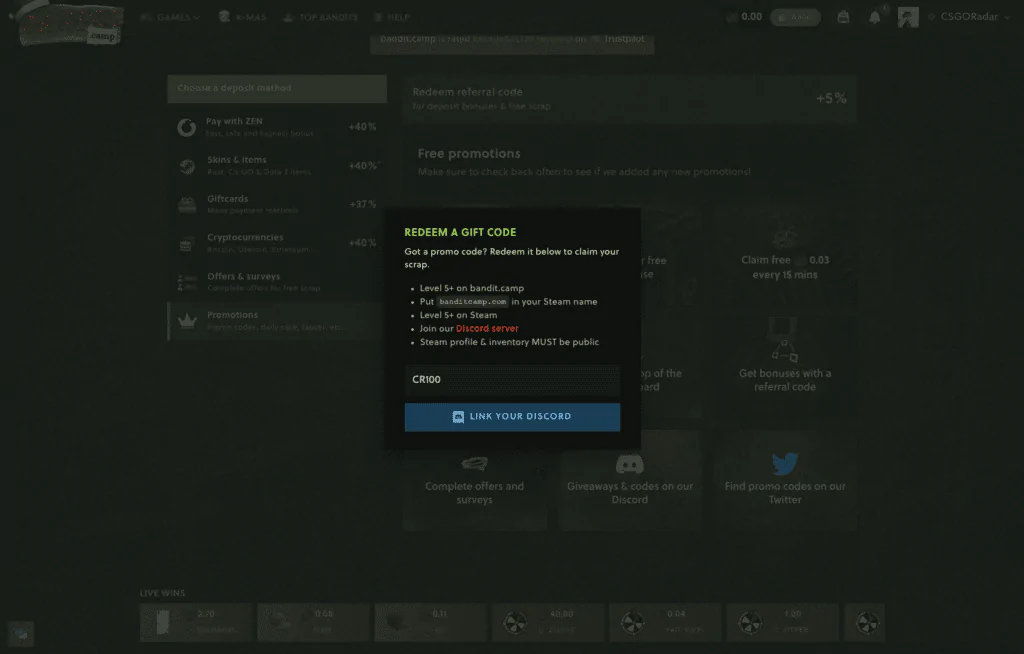 Bandit.camp promo codes