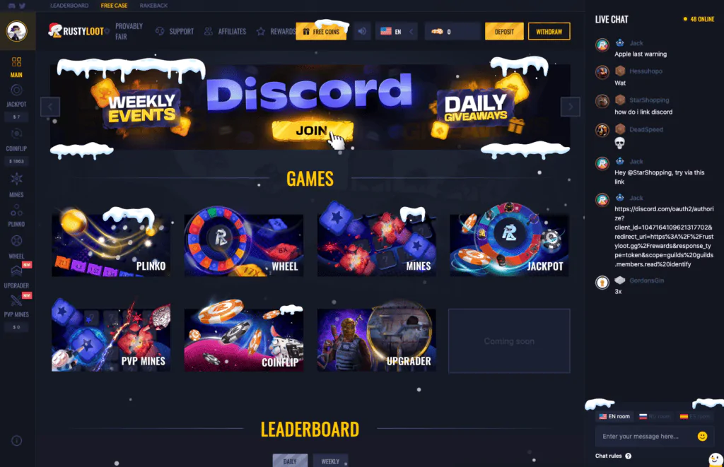 Rustyloot games to use free code on